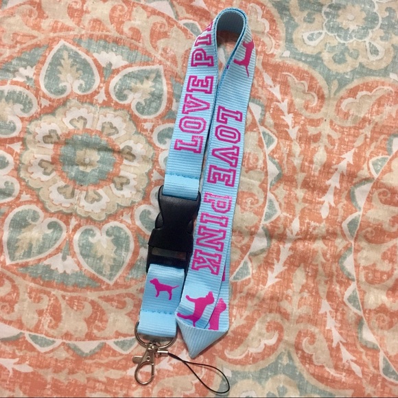 PINK Victoria's Secret Accessories - Victoria's Secret PINK VS Lanyard Blue Key holder